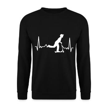 Scooter Herzschlag Roller Stunts - Unisex Pullover - Schwarz - Vorne - Alina (178cm) & Michal (187cm)