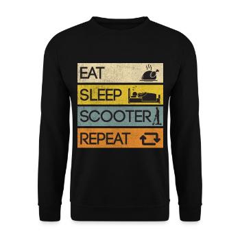 Scooter Eat Sleep Roller Repeat Freestyle - Unisex Pullover - Schwarz - Vorne - Alina (178cm) & Michal (187cm)