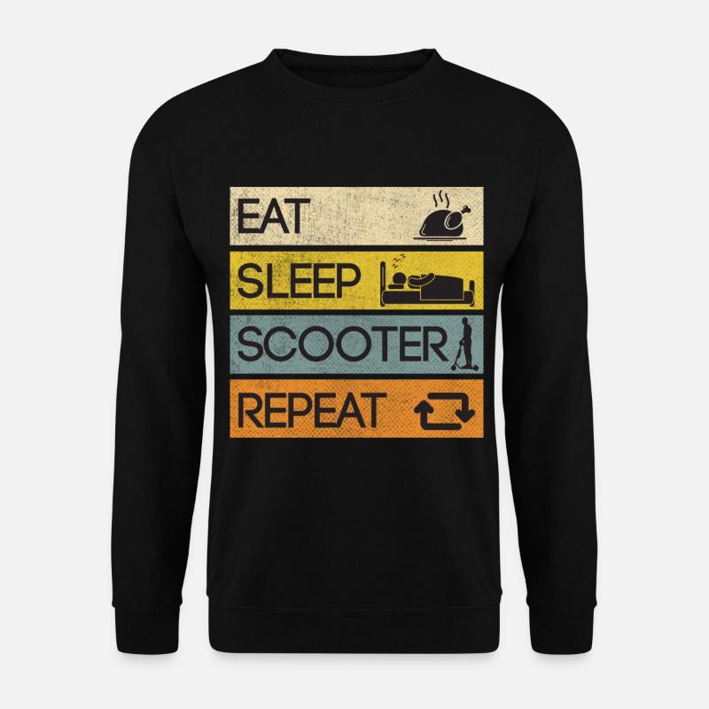 Scooter Eat Sleep Roller Repeat Freestyle - Unisex Pullover - Schwarz