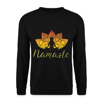 Yoga Namaste Lotus Meditation - Sweat-shirt Unisexe - noir - Devant - Alina (178cm) & Michal (187cm)