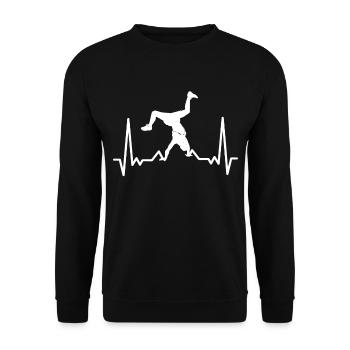 Breakdance Herzschlag Breakdancer - Unisex Pullover - Schwarz - Vorne - Alina (178cm) & Michal (187cm)