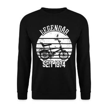 Legendär 1974 Jahrgang Bonanza Fahrrad Kult Gang - Unisex Pullover - Schwarz - Vorne - Alina (178cm) & Michal (187cm)