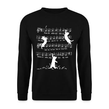 Insolente chat chat Beethoven 9.Symphonie Notes - Sweat-shirt Unisexe - noir - Devant - Alina (178cm) & Michal (187cm)