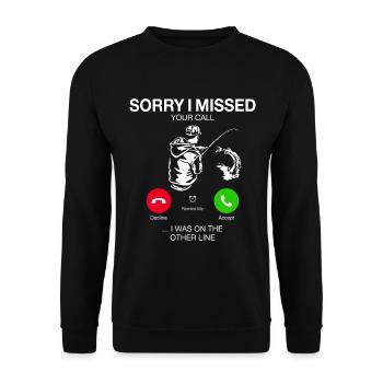 DÉSOLÉ I MISSED YOUR CALL I WAS ON THE OTHER LINE - Sweat-shirt Unisexe - noir - Devant - Alina (178cm) & Michal (187cm)