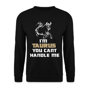 Taureau Indomptable Bulle Horoscope Signes du zodiaque - Sweat-shirt Unisexe - noir - Devant - Alina (178cm) & Michal (187cm)