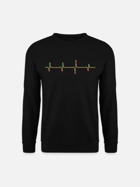 Heartbeat Herzschlag Italien Tricolore Patriot - Unisex Pullover - Schwarz
