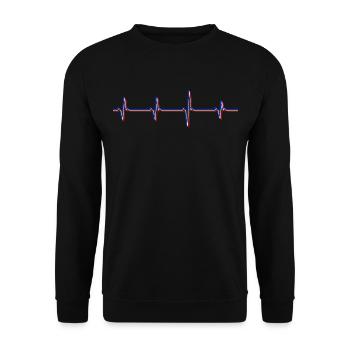 Heartbeat Herzschlag Frankreich Tricolore Patriot - Unisex Pullover - Schwarz - Vorne - Alina (178cm) & Michal (187cm)