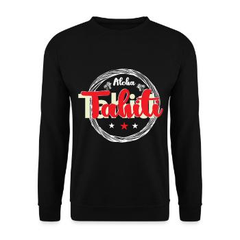 Aloha Tahiti Vacances d’été Plage ensoleillée - Sweat-shirt Unisexe - noir - Devant - Alina (178cm) & Michal (187cm)