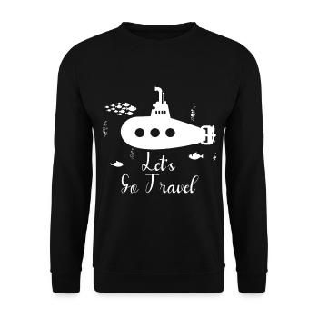 U-Boot Reise Unterwasser Tauchen Tiefsee - Unisex Pullover - Schwarz - Vorne - Alina (178cm) & Michal (187cm)