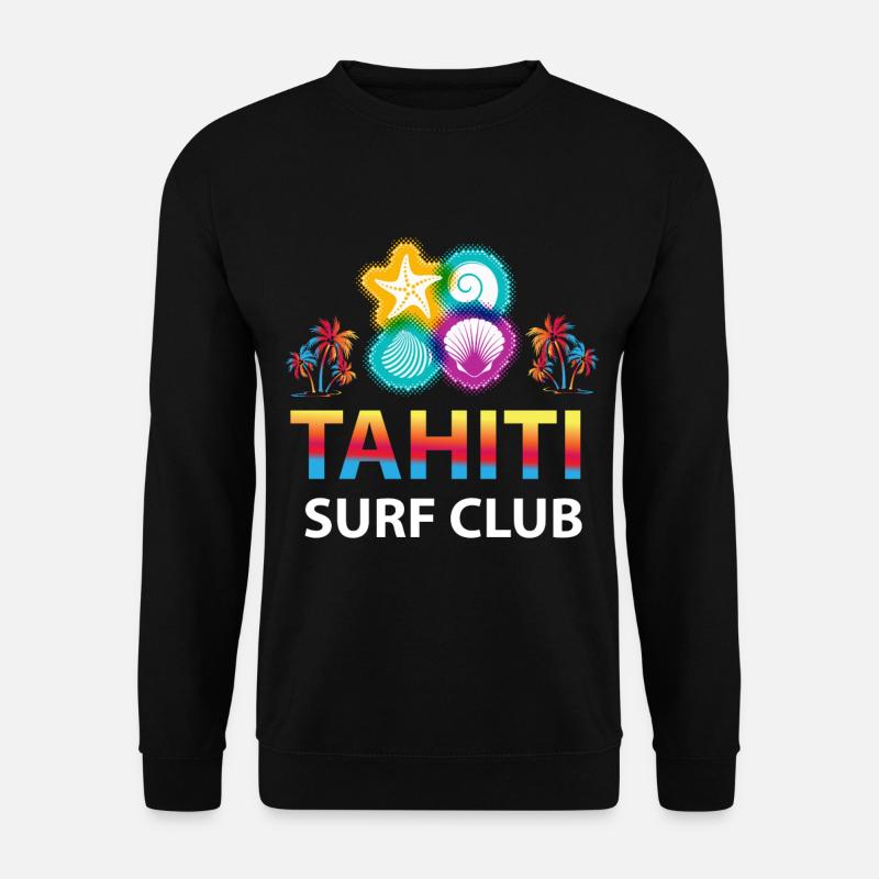 Tahiti Surf Club Aloha Palmen Surfen - Unisex Pullover - Schwarz