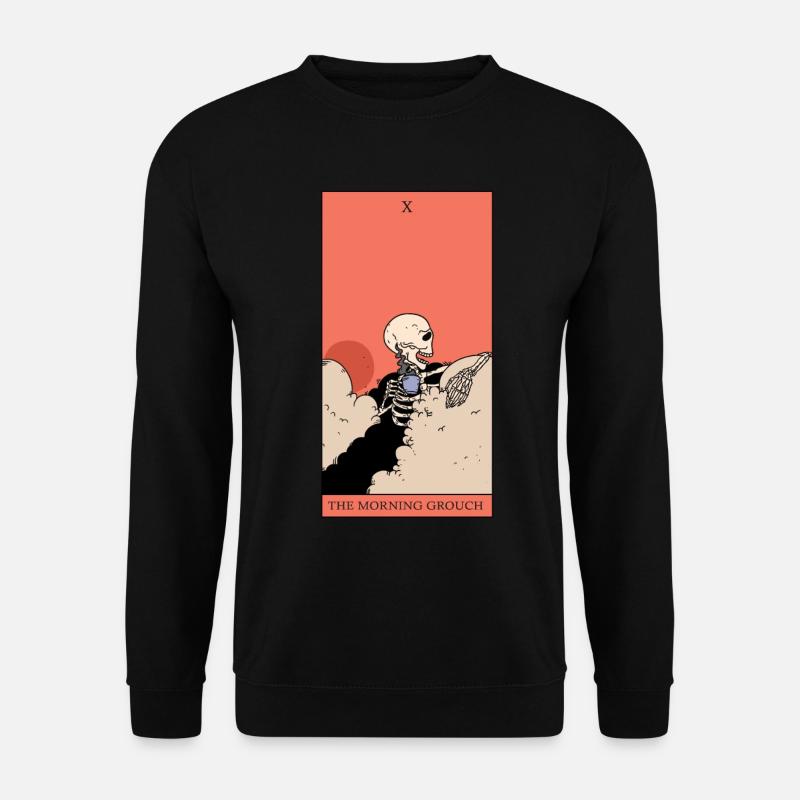 Morgenmuffel Tarotkarte Okkulte Geschenkidee - Unisex Pullover - Schwarz