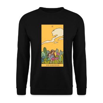 Garden Gardener magical tarot card gift idea - Unisex Sweatshirt - black - Front - Alina (178cm) & Michal (187cm)