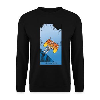 Gamer Tarotkarte cooles Gaming Gothic Design - Unisex Pullover - Schwarz - Vorne - Alina (178cm) & Michal (187cm)