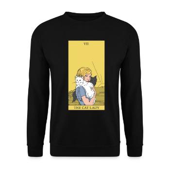Chats Lady Tarot carte occulte Spirit Symbole - Sweat-shirt Unisexe - noir - Devant - Alina (178cm) & Michal (187cm)