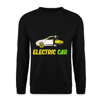 Electric Car Environment E-Car Battery Car - Unisex Sweatshirt - black - Front - Alina (178cm) & Michal (187cm)
