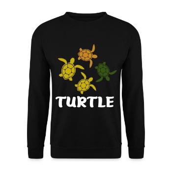 Turtle Marine Animals Shell Animals - Unisex Sweatshirt - black - Front - Alina (178cm) & Michal (187cm)