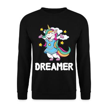 Unicorn Kids Dream Rainbow Unicorn - Unisex Sweatshirt - black - Front - Alina (178cm) & Michal (187cm)