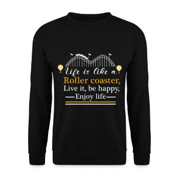 Roller Coaster Amusement Park Excursion - Unisex Sweatshirt - black - Front - Alina (178cm) & Michal (187cm)