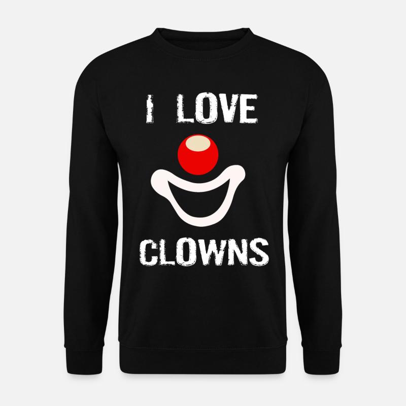 Clown Ich liebe Clowns Clown Nase - Unisex Pullover - Schwarz