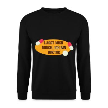 Arzt Pillen Doktor Medizin Doktortitel - Unisex Pullover - Schwarz - Vorne - Alina (178cm) & Michal (187cm)