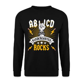 Kindergarten Rocks ABCD Rock Music Rocker Preschool - Unisex Sweatshirt - black - Front - Alina (178cm) & Michal (187cm)