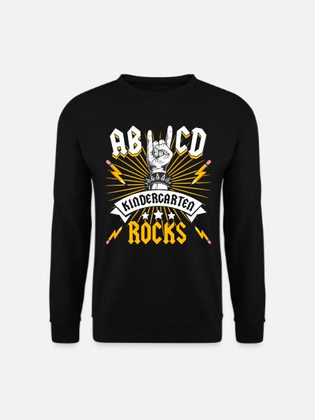 Kindergarten Rockt ABCD Rockmusik Rocker Vorschule - Unisex Pullover - Schwarz