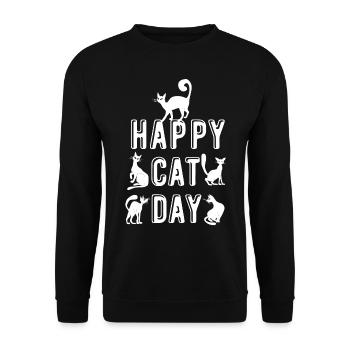 Chat Chat Chat chat chat domestique - Sweat-shirt Unisexe - noir - Devant - Alina (178cm) & Michal (187cm)