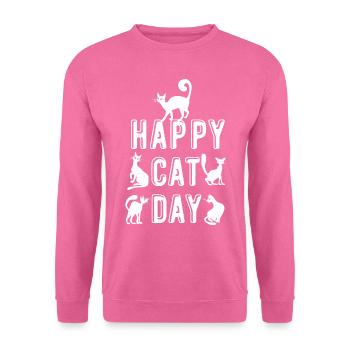 Katzentag Katzen Miezekatze Kater Hauskatze - Unisex Pullover - Pink - Vorne