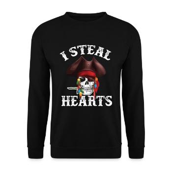 Pirates Pirat Pirates Chapeau pirate - Sweat-shirt Unisexe - noir - Devant - Alina (178cm) & Michal (187cm)