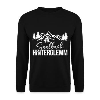 Saalbach Hinterglemm Snowboard Winter Sports Mountains - Unisex Sweatshirt - black - Front - Alina (178cm) & Michal (187cm)