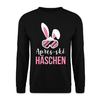 Après-Ski Häschen Ski Alpen Winterurlaub - Unisex Pullover - Schwarz - Vorne - Alina (178cm) & Michal (187cm)