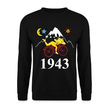 Hofmann Bicycle Day 1943 Im Zauberwald - Unisex Pullover - Schwarz - Vorne - Alina (178cm) & Michal (187cm)
