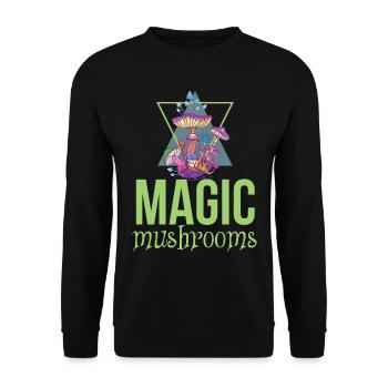 Magic Mushrooms Magic Mushrooms Enchanted Forest - Unisex Sweatshirt - black - Front - Alina (178cm) & Michal (187cm)