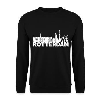 Holland Skyline Rotterdam Holländer - Unisex Pullover - Schwarz - Vorne - Alina (178cm) & Michal (187cm)