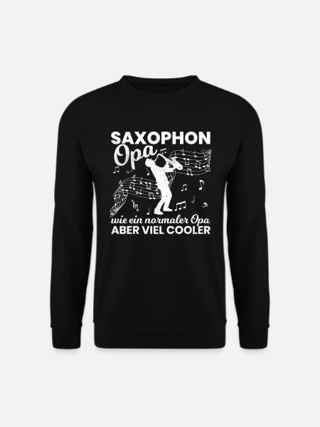 Saxophon Opa Saxophonist Großvater Spruch Saxophon - Unisex Pullover - Schwarz