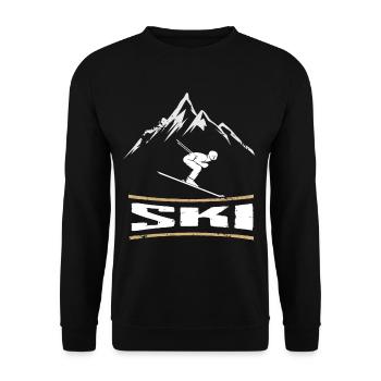Ski Winter Sports Mountains Skiing - Unisex Sweatshirt - black - Front - Alina (178cm) & Michal (187cm)