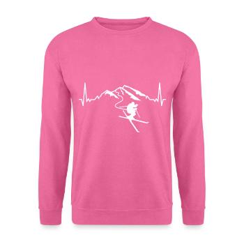 Ski Herzschlag Montagnes Alpes Sports d’hiver Ski - Sweat-shirt Unisexe - rose - Devant