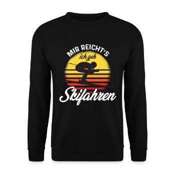 Skifahren Alpen Schifahren Wintersport - Unisex Pullover - Schwarz - Vorne - Alina (178cm) & Michal (187cm)