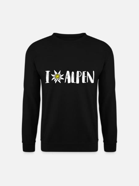 Ich Edelweiß Alpen die Alpen Edelweiß Blume - Unisex Pullover - Schwarz