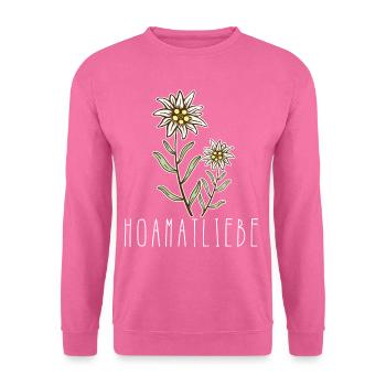 Alpen Edelweiß Hoamatliebe Schweiz Österreich - Unisex Pullover - Pink - Vorne