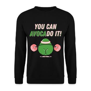 Avocado Fitness Avo Do It! Workout - Unisex Sweatshirt - black - Front - Alina (178cm) & Michal (187cm)
