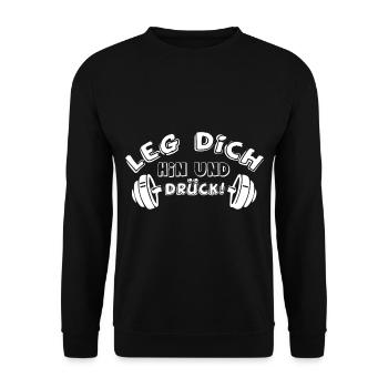 Bankdrücken Training Fitness Gym Workout - Unisex Pullover - Schwarz - Vorne - Alina (178cm) & Michal (187cm)