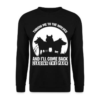 Wolf Pack Rudel Wildhund Wildtiere - Unisex Pullover - Schwarz - Vorne - Alina (178cm) & Michal (187cm)