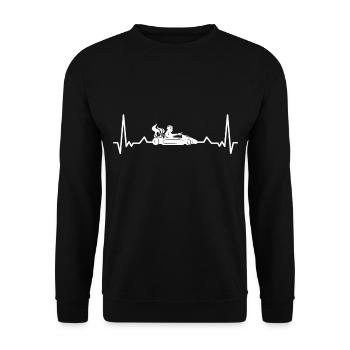 Kart Cardio-battement de karts Coureur Go Kart - Sweat-shirt Unisexe - noir - Devant - Alina (178cm) & Michal (187cm)