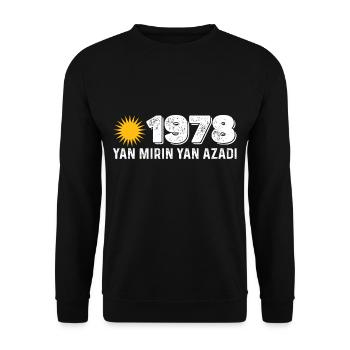 Kurdistan 1978 Yan Mirin Ya Azadi - Unisex Pullover - Schwarz - Vorne - Alina (178cm) & Michal (187cm)
