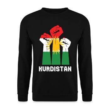 Kurdistan Freedom Kurds Flag Kurdish - Unisex Sweatshirt - black - Front - Alina (178cm) & Michal (187cm)