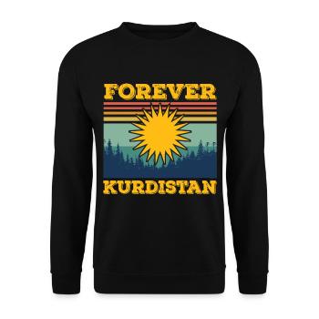 Kurdistan forever Kurd the Kurdish language - Unisex Sweatshirt - black - Front - Alina (178cm) & Michal (187cm)