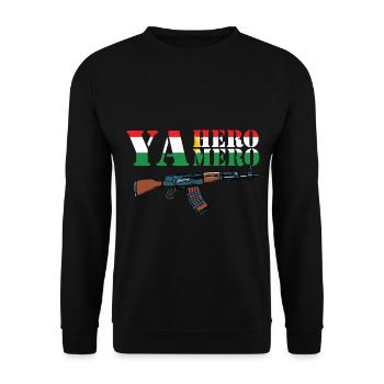 Kurdistan Flag Yamero Yahero Kurdish Meme - Unisex Sweatshirt - black - Front - Alina (178cm) & Michal (187cm)