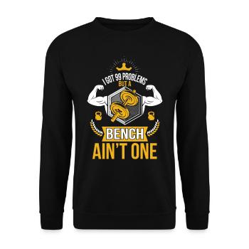 Bench Press Chest Training Dumbbells Fitness - Unisex Sweatshirt - black - Front - Alina (178cm) & Michal (187cm)