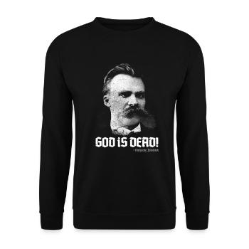 GOD IS DEAD FRIEDRICH NIETZSCHE QUOTE PHILOSOPHERS - Unisex Sweatshirt - black - Front - Alina (178cm) & Michal (187cm)